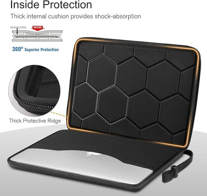 FINPAC Hard Shell Laptop Sleeve Case for 13-inch MacBook Air M3/A3113 M2/A2681 M1/A2337 2024-2018, MacBook Pro 14 2024-2019 M4/M3/M2, MacBook Pro 13 A2686 A2338, Shockproof Cover Carrying Bag,