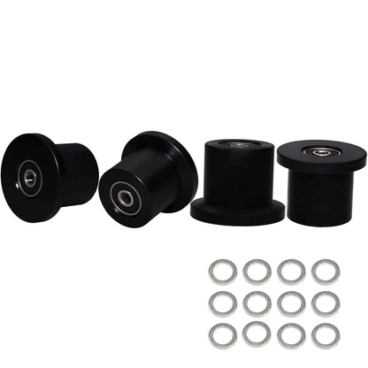 Total Gym Replacement Set Wheels/Rollers for Models XL, XLS and Some 3000 XL, All FIT, and Fit with Bearings Thru Hole of 1/4" in Diameter - 4 Pack (Black)