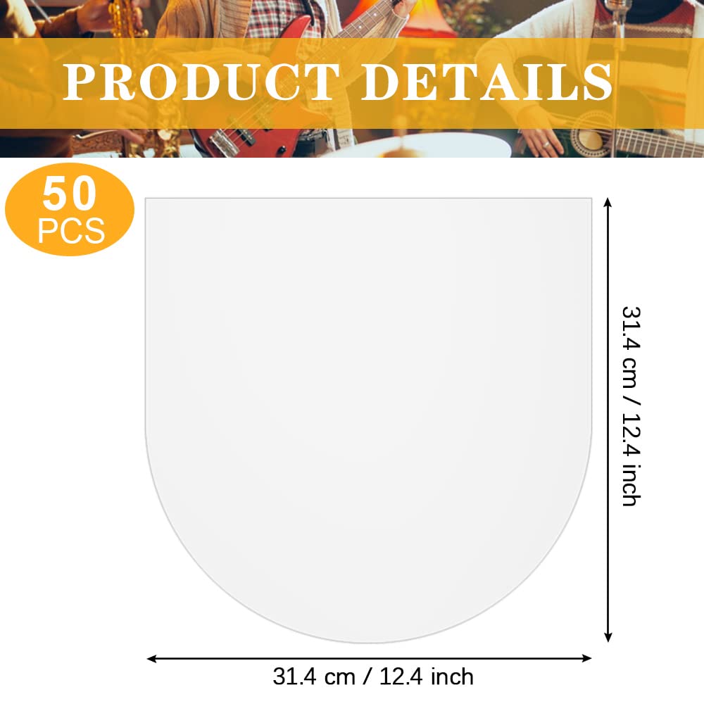 PERFETSELL 50 Pieces Record Sleeves 12 Inch LP Vinyl Inner Sleeves Semi-Transparent Anti Static Single Cover Round Record Album Covers for 12 Inch Record