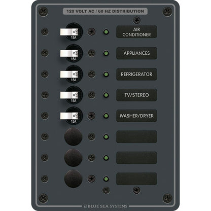 Blue Sea Systems 8059 AC 8 Position Panel, Beige
