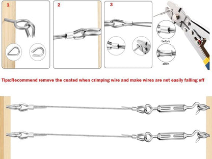 TooTaci 30M Garden Wire for Climbing Plants, 2mm PVC Coated Stainless Steel Cable with M5 Turnbuckles, Fence Wire, Vine Eyes for Climbing Plants, Perfect for Trellis, Outdoor String Light Hanging