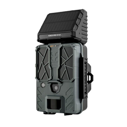 SPYPOINT Force-PRO-S 2.0 Solar Trail Camera, Non-Cellular, Integrated Solar Panel, 0.2S Trigger Speed,110 ft Detection Range, 4K/2K/1080p Video Modes, 48MP Photos, Internal Battery Supply