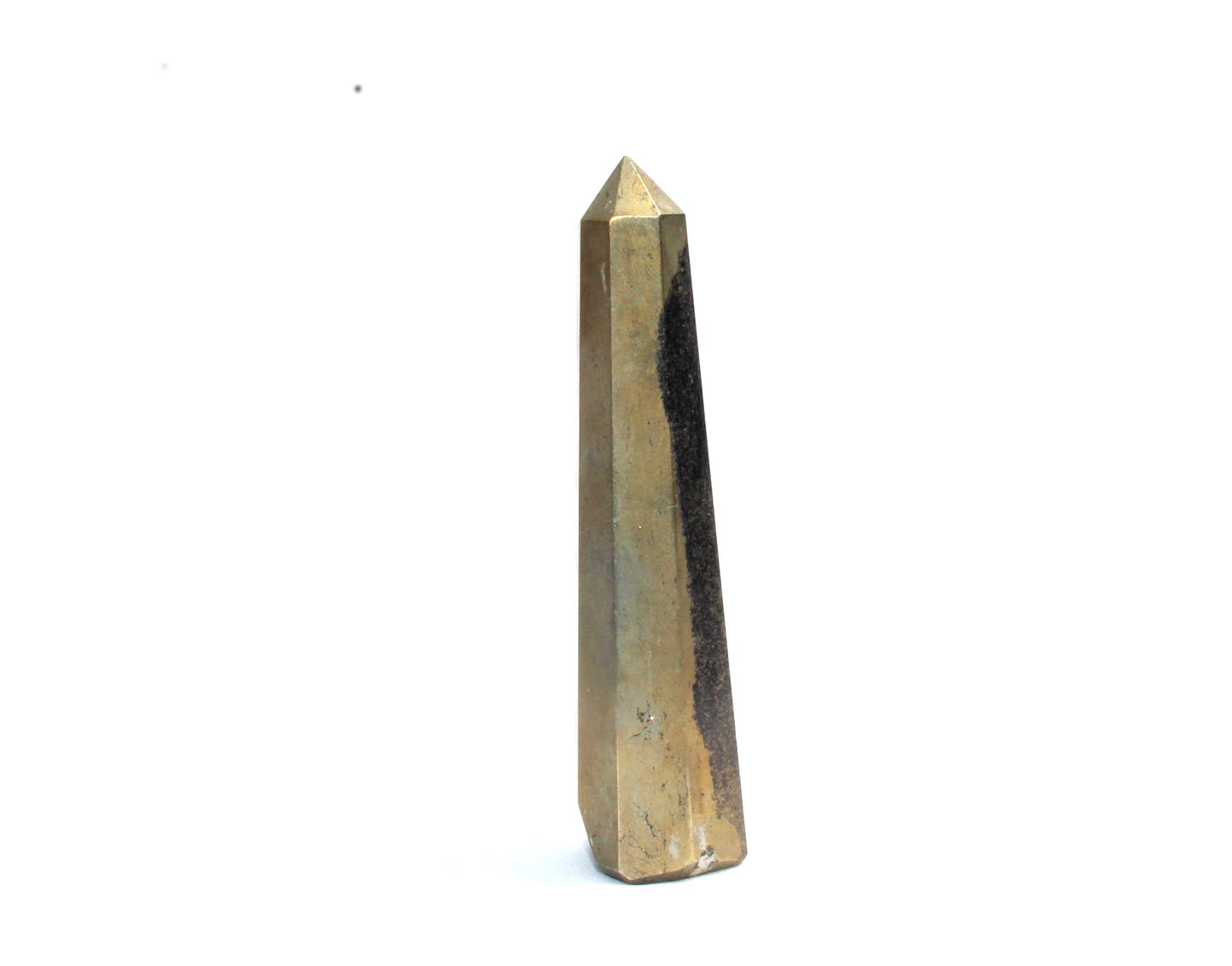 Jet Pyrite Obelisk Tower (Approx. 3 to 3.5 Inch) – Natural Golden Pyrite Crystal Polished Gemstone Decorative Piece for Home & Office Decor