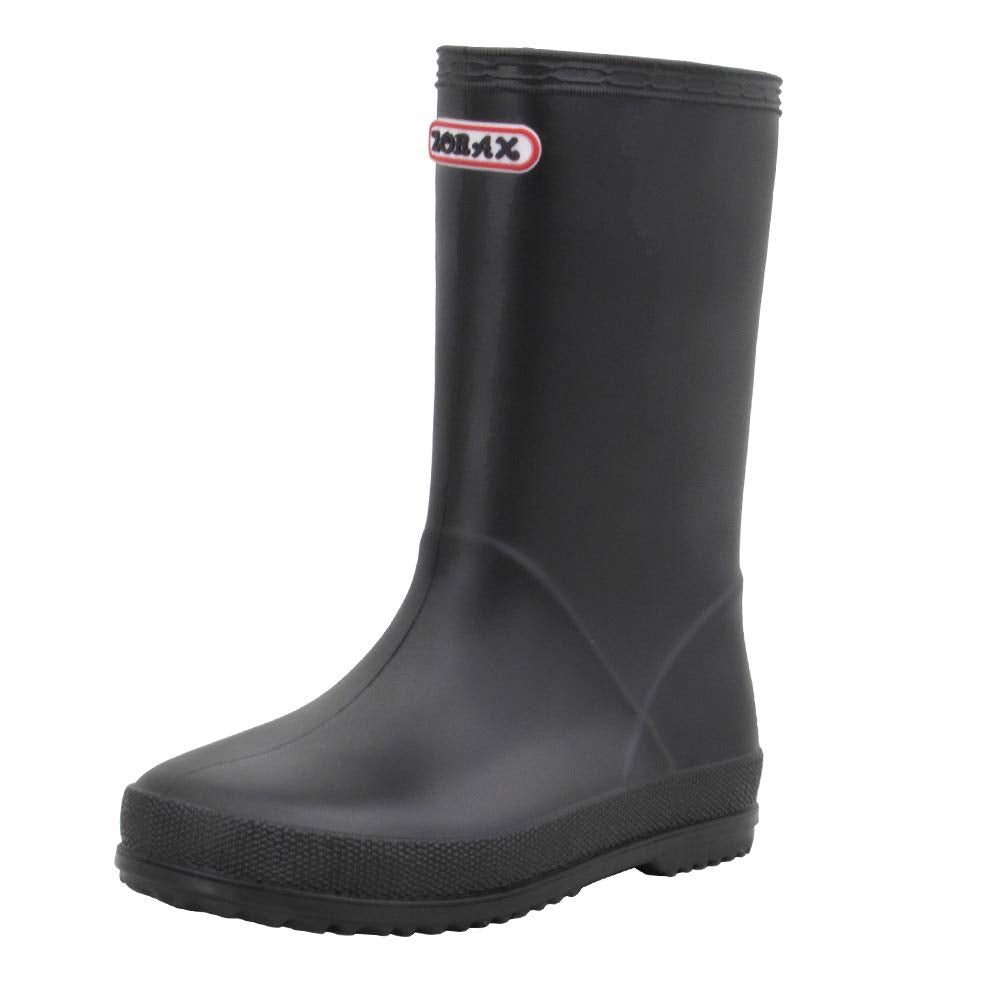 Zorax - UK5 Adult - EU36 - Black Girls Boys Waterproof Non-Slip Kids Motorbike Rain Boots Kids Rain Shoes Wellies Unisex Children Wellington Boots