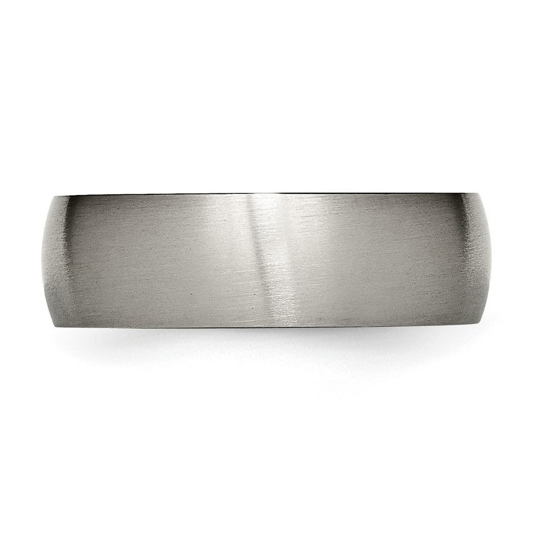 JewelryWeb Titanium Half Round 7mm Brushed Band Ring Size 15 Ring for Women and Men