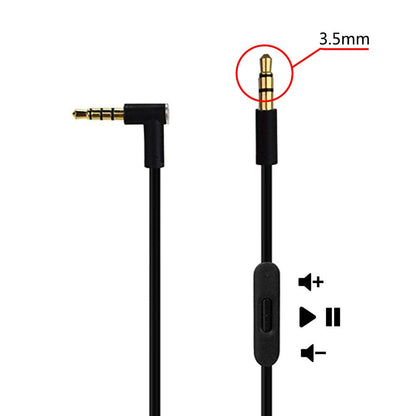 Original Replacement AUX Audio Cable Cord for Beats by Dre Headphones Solo/Studio/Pro/Wireless/Mixr with MIC Black+Replacement Charger Cable for Beats by Dr Dre and Pill