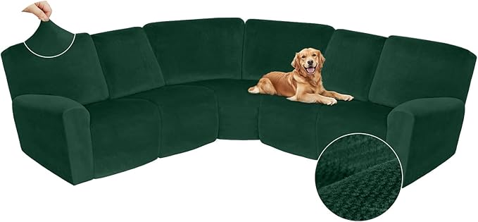 Arfntevss Sectional Recliner Couch Covers Velvet Corner Sectional Sofa Cover