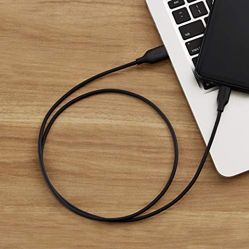 Amazon Basics USB-C to USB-A 2.0 Fast Charger Cable, 480Mbps Speed, USB-IF Certified, for Apple iPhone 16/15, iPad, Samsung Galaxy, Tablets, Laptops, 10 foot, Black