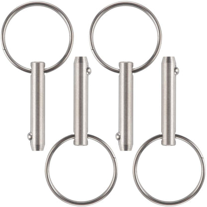 VTurboWay 4 Pcs Quick Release Pin 1/4" Diameter, Usable Length 1", Full 316 Stainless Steel, Bimini Top Pin, Marine Hardware, All Parts are Made of 316 Stainless Steel