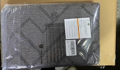 Biscpro Door Mats Indoor, Dirt Trapper Mat Absorbent Non-Slip Low Profile Doormat for Entrance, Inside, Kitchen, Front Door Mat Washable for Pets and Dogs— 50x80 cm, Grey