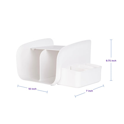 Ubbi Diaper Caddy Organizer, Stores Baby Diapers, Wipes & Baby Accessories, White