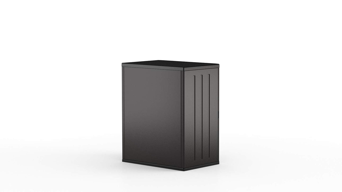 Suncast Commercial Heavy-Duty 9 Cubic Ft. Resin Storage Cabinet with Lockable Handles, Adjustable Metal-Reinforced Shelves for Garage or Workspace, Black, Made in The USA