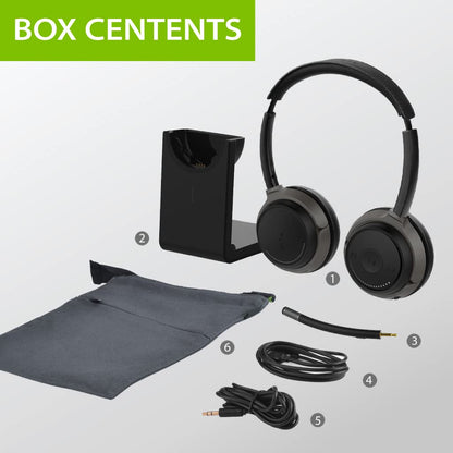 Avantree Alto Clair aptX HD Bluetooth Headset with Microphone, Mute Function, Clear Talking, Hi-Fi Music, Low Latency, Wireless Headphones with Charging Base for Computer, PC, Laptop, Skype, TV