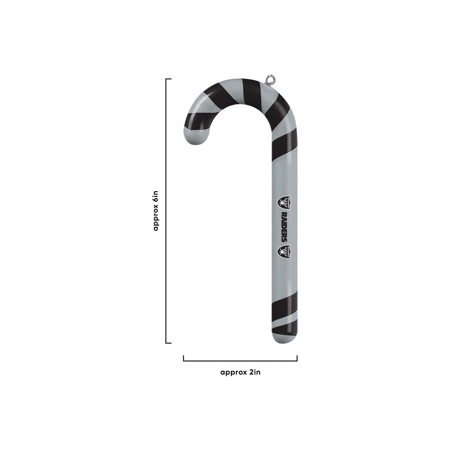 FOCO Las Vegas Raiders NFL 12 Pack Candy Cane Ornament Set