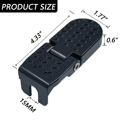 LOOEEL 1 Pair 15MM U Slot Bicycle Rear Pedals Folding Rear Seat Footrest Pedals Cycling Accessories for Mountain Bike, Folding Bicycle