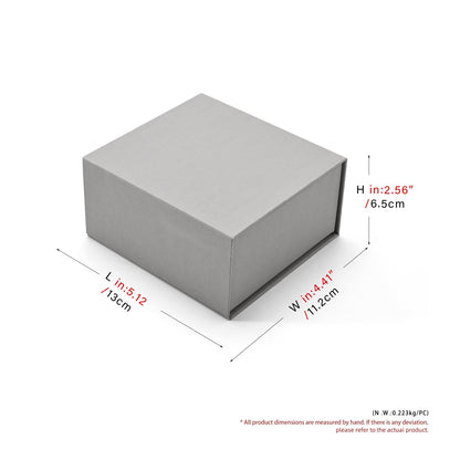 Papten Velvet Ring Gift Box with Outer Packaging Box, Included Blank Greeting Card, Perfect for Wedding Proposal Engagement (Grey)