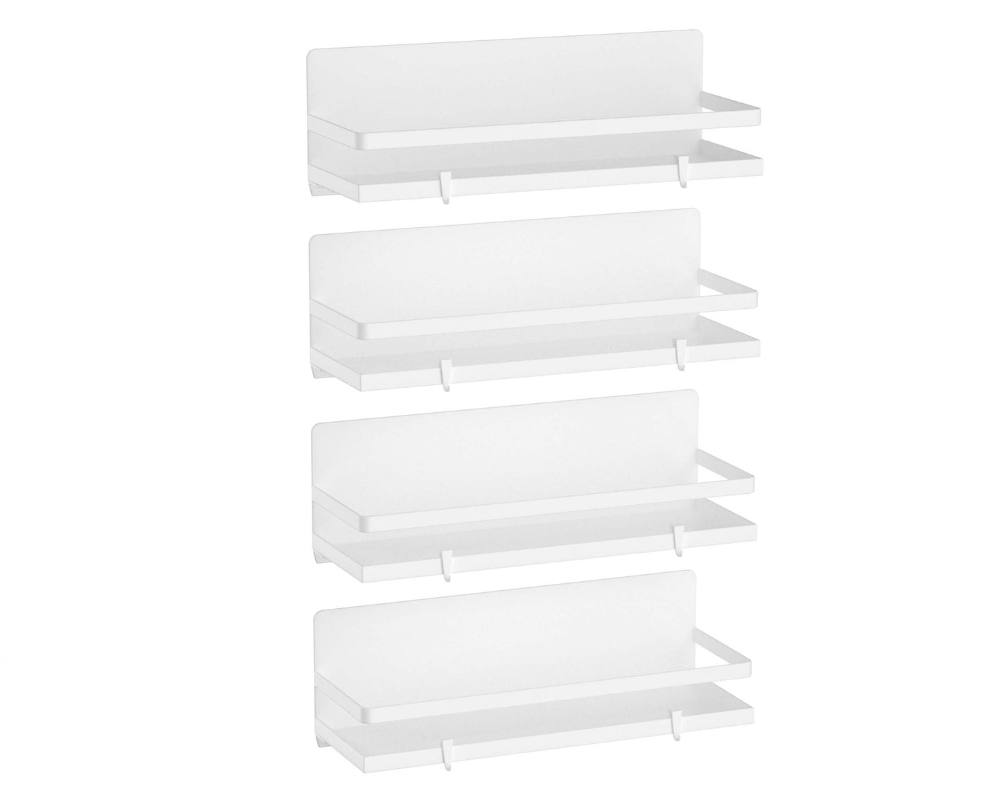 Magnetic Spice Rack Moveable Magnetic Shelf Organizer for Kitchen Refrigerator Microwave Oven Storage Rack Fridge Magnet Organizer,White,4 Packs