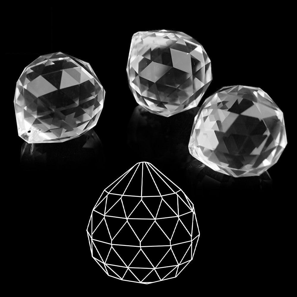 80mm Large Crystal Prism Suncatcher for Windows Hanging, Clear Glass Crystal Sun Catcher Beads Pendants Maker Balls for Indoor Outdoor Garden Feng Shui Home Decor