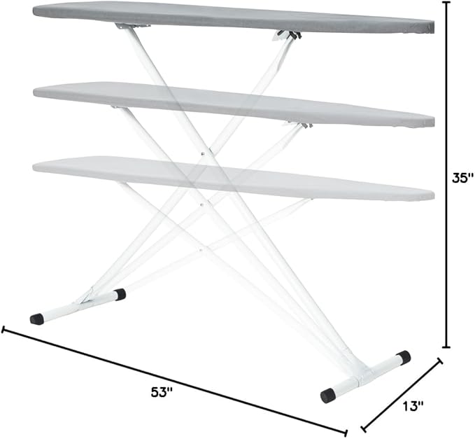 Full Size Ironing Board with Cover & Pad – USA-Made with Enhanced Grip Feet