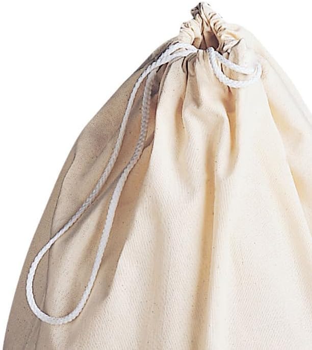 Household Essentials Cotton Laundry Bag, 100% Cotton, Drawstring Top