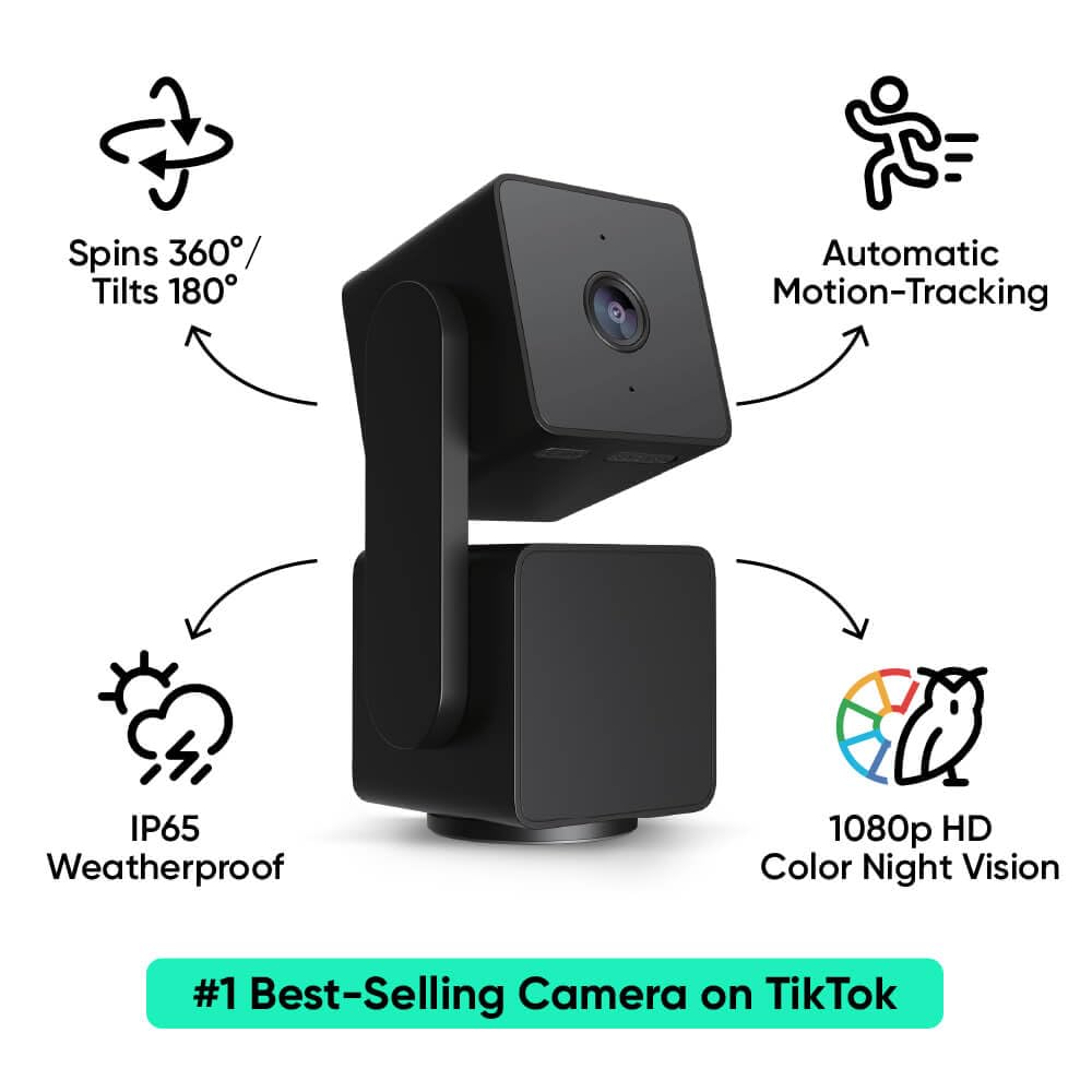 WYZE Cam Pan v3, Indoor/Outdoor IP65-Rated 1080p Pan/Tilt/Zoom Wi-Fi Smart Home Security Camera with Color Night Vision, 2-Way Audio, Compatible with Alexa & Google Assistant, Free Expert Setup