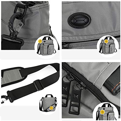 AlwaySky Nylon Crossbody Messenger Bag, Multifunctional Shoulder Bag, Laptop Bag for Men and Women Sport Travel Business (Black)