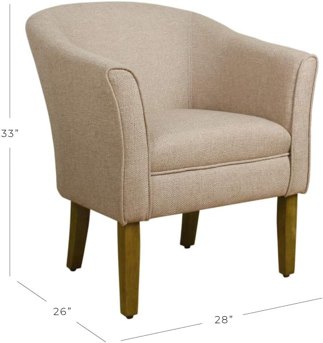 HomePop Barrel Shaped Accent Chair, Light Brown