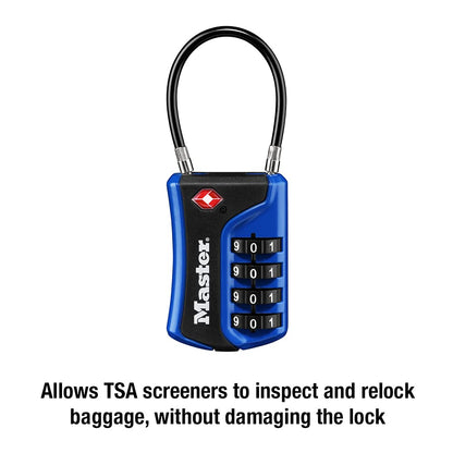 Master Lock 4697D Set Your Own Combination TSA Approved Luggage Lock, 1 Pack, Colors May Vary