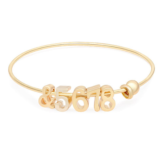 Dainty Personalized 5678 Bracelet Dance Gift Gold Bangle for Dancer (Gold)
