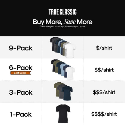 True Classic Mens T-Shirts - Short Sleeve Crew Neck Plain Novelty T Shirt for Men, Pack of 3, Variety, M