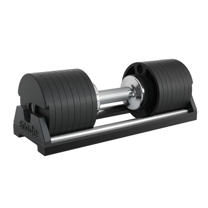 SNODE AD80 Drop Proof 80 lbs Adjustable Dumbbell Set -Adjustable Weights with Cast Iron Plates and Cradle, Knurled Handle, Fast Adjust, Compact Home Gym Equipment for Bench & Press