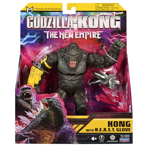 MonsterVerse Godzilla x Kong: The New Empire, 6-Inch Kong Action Figure Toy, Iconic Collectable Movie Character, Includes B.E.A.S.T Glove Feature, Toy Suitable for Ages 4 Years+