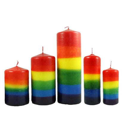 Candlestock Handmade Dripless Rainbow Pillar Candle Sets - 2 Inch and 3 Inch Diameter Pillar Candles (2x4 Pair)