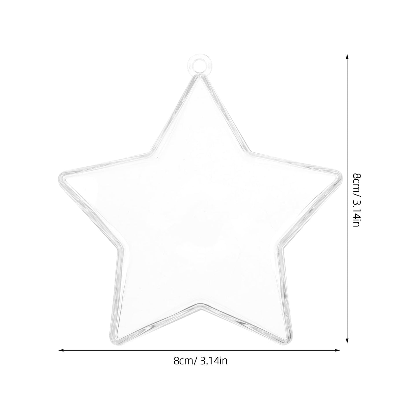 SOLUSTRE 12PCS Transparent Plastic Fillable Ornaments Ball Stars Penta Clear Fillable Ornaments DIY Craft Hanging Christmas Ball for Home Wedding Party Xmas Decoration