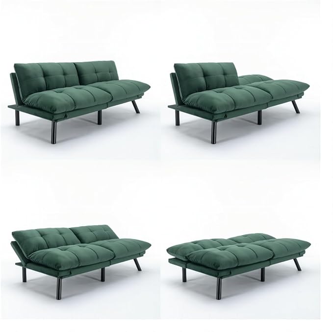 GDFStudio Hayezc Loveseat Sofa, Convertible Sofa Bed, 2-in-1 Folding Modern