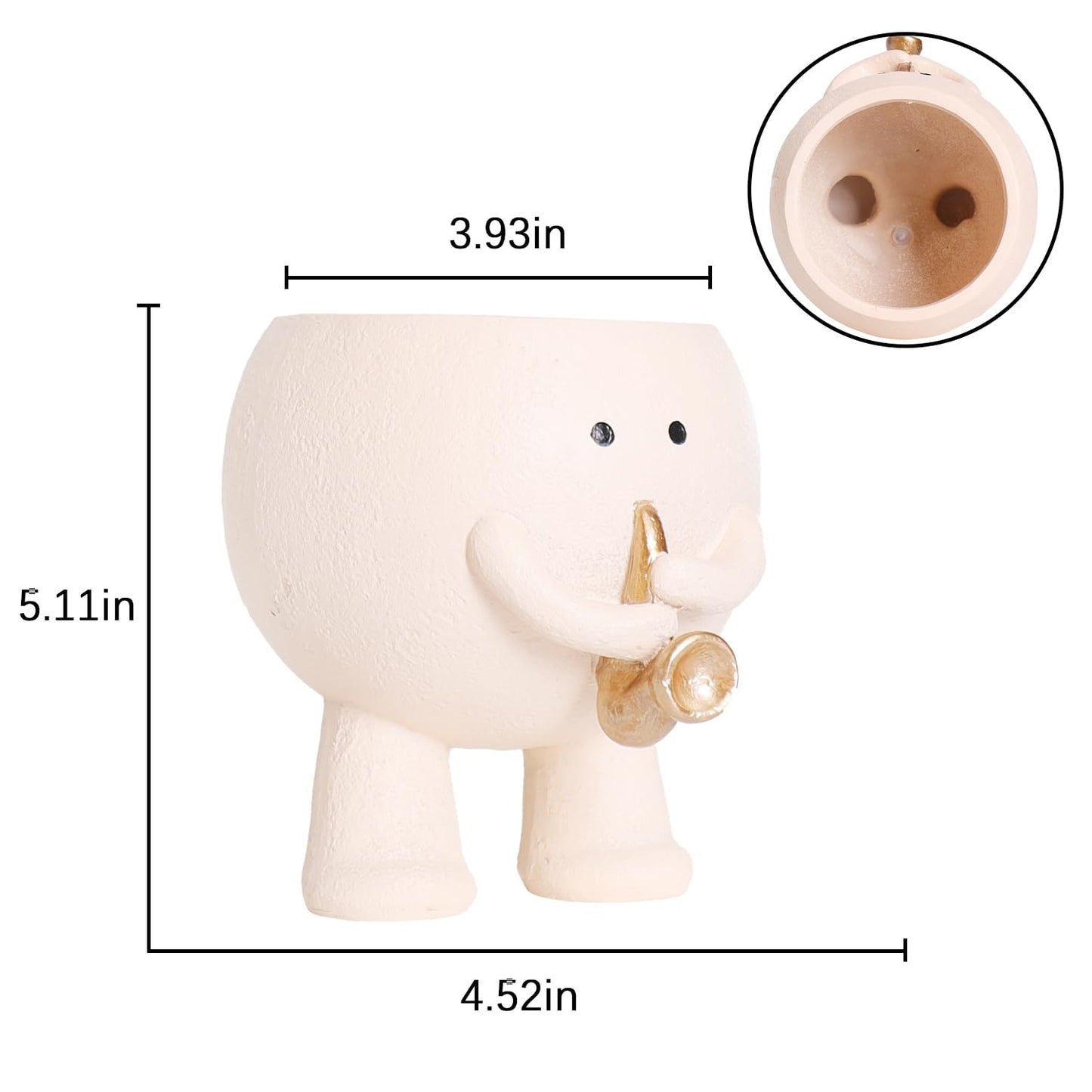 Cute Face Planter Pots for Plants, Smiley Kids Playing Sax Flower Pots Succulents Planter Gift Ideal for Mother and Christmas