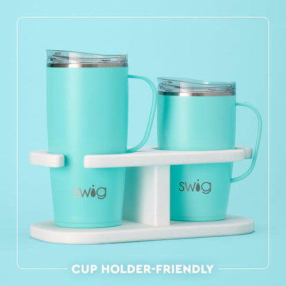 Swig Life 18oz Travel Mug, Insulated Tumbler with Handle and Lid, Travel Coffee Mug, Cup Holder Friendly, Stainless Steel 18 oz Tumbler, Nutcracker Insulated with Lid (Sugar Plum Soldiers)
