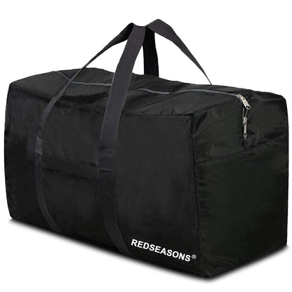 Extra Large, Foldable Travel Bag with Hand Strap, Suitable for Travel, Waterproof Carry Bag, Camping (Black), black