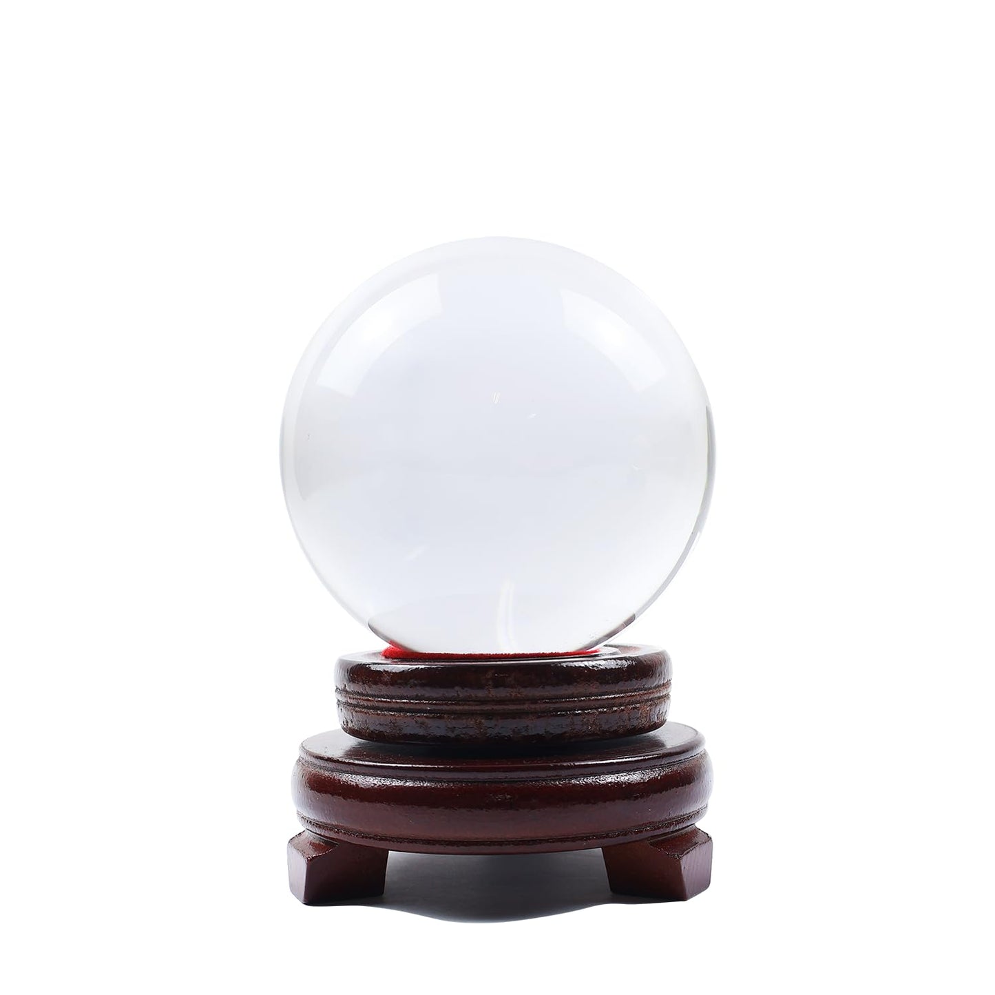 TWINKLING Crystal Ball K9 Quartz Crystal Balls with Wooden Stand, Crystal Sphere Ideal for Photography, Meditation, Feng Shui, Home Decor & Fortune Telling, 80mm/3.15Inch