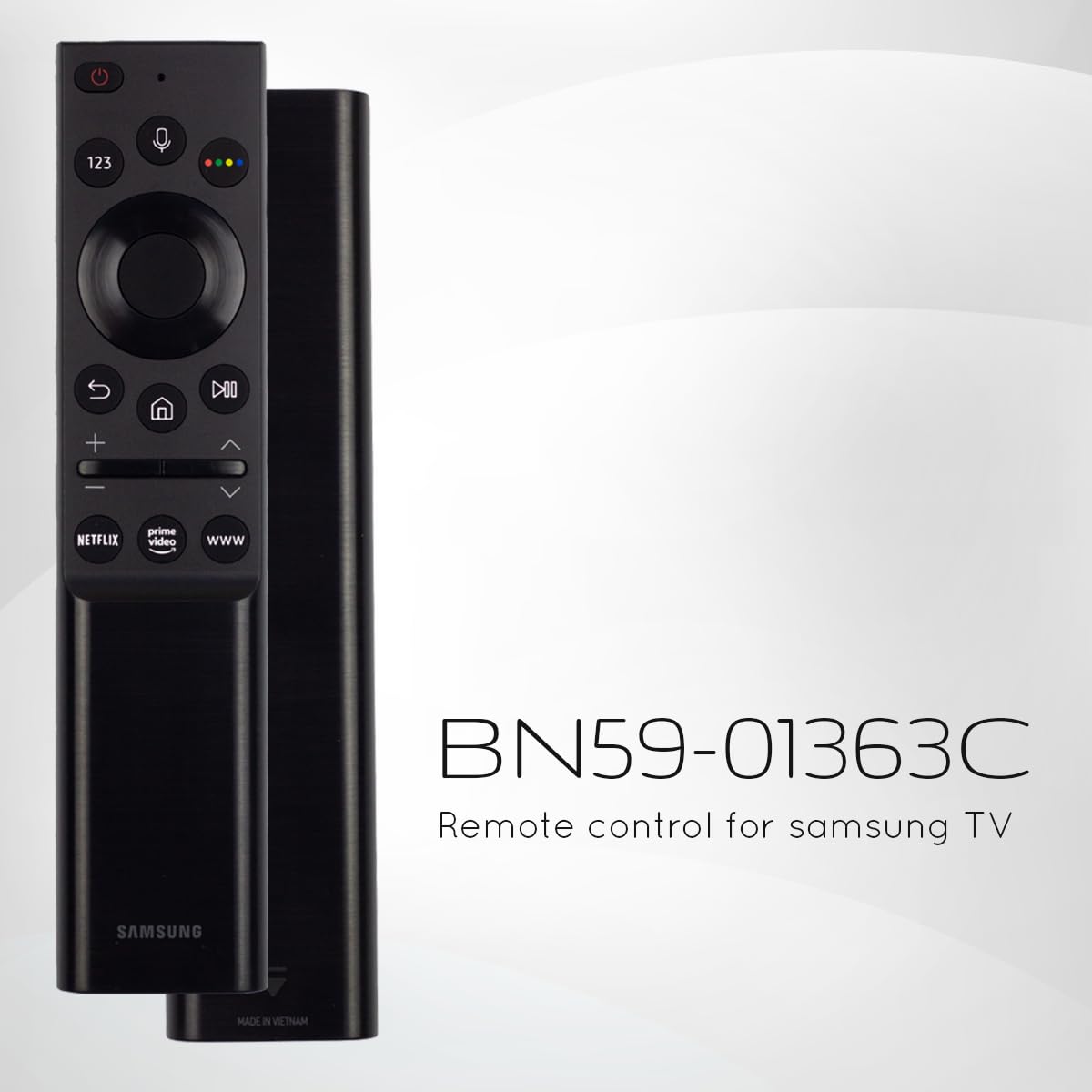 Ceybo Original Solar Voice Remote Control Replacement with YouTube Netflix Shortcut for Samsung Smart TVs, Compatible with Neo QLED 8K, QLED (BN59-01480A)