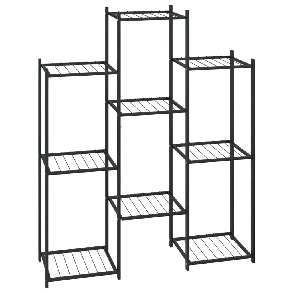 Qnhdfrt Tall Flower Stand Indoor Outdoor Modern Plant Stand with 10 Corner Shelves Black Powder-Coated Iron, for Living Room Balcony Garden Patio