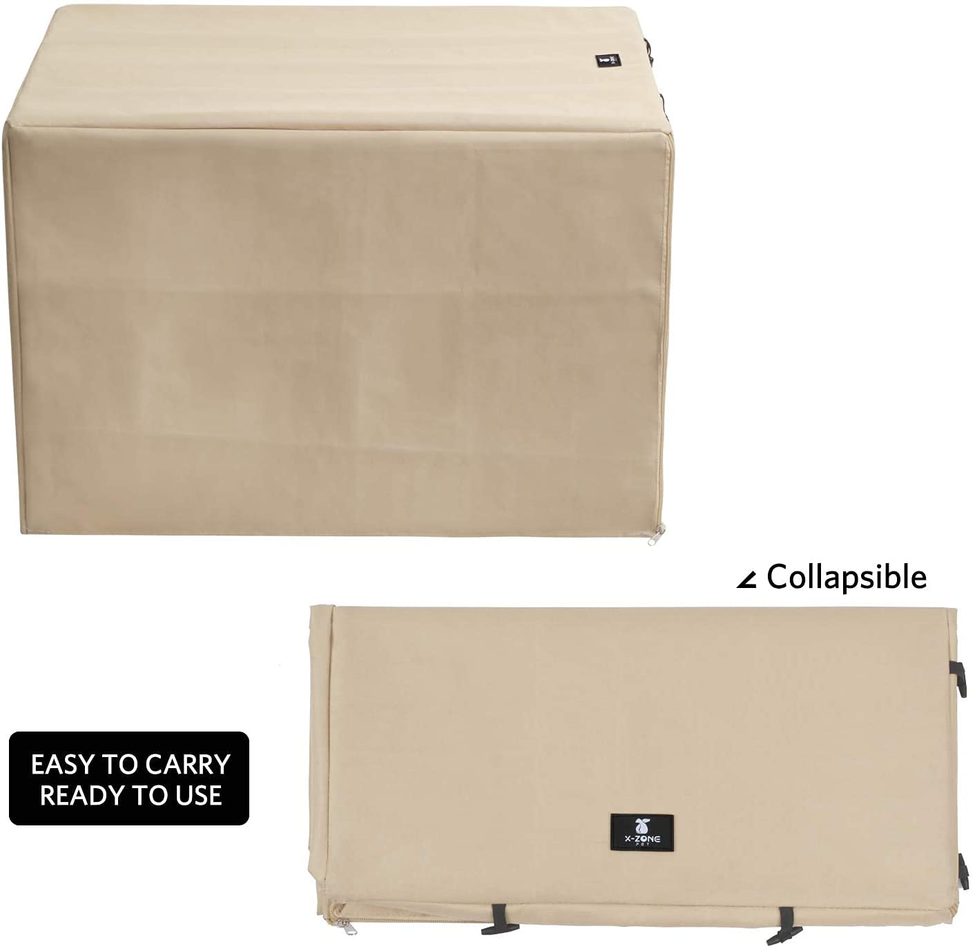 X-ZONE PET Double Door Dog Crate Cover - Polyester Pet Kennel Cover (Fits 24 30 36 42 48 inches Wire Crate)