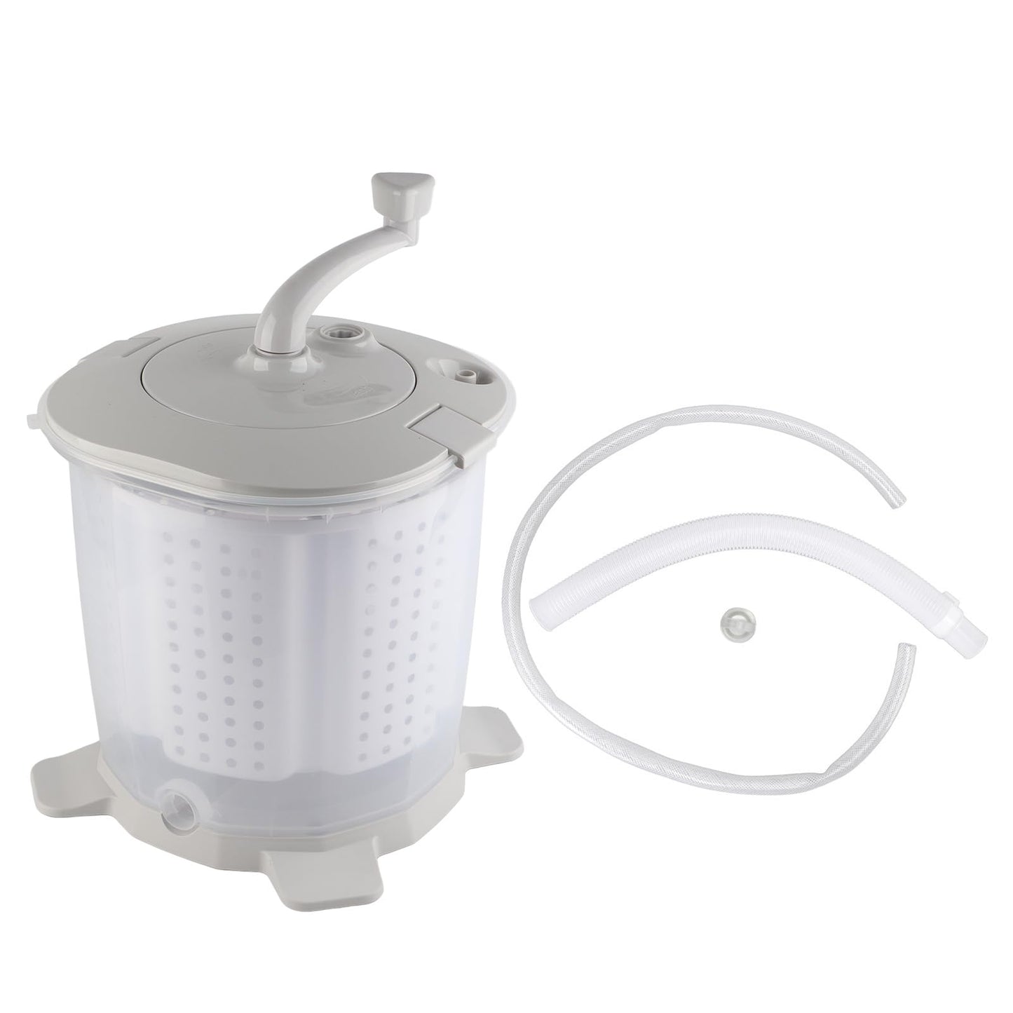 Portable Hand Crank Washing Machine non electric Manual Washing Machine Clothes Washer for Dormitory Apartment Camping & Tiny Spaces Nordic Grey