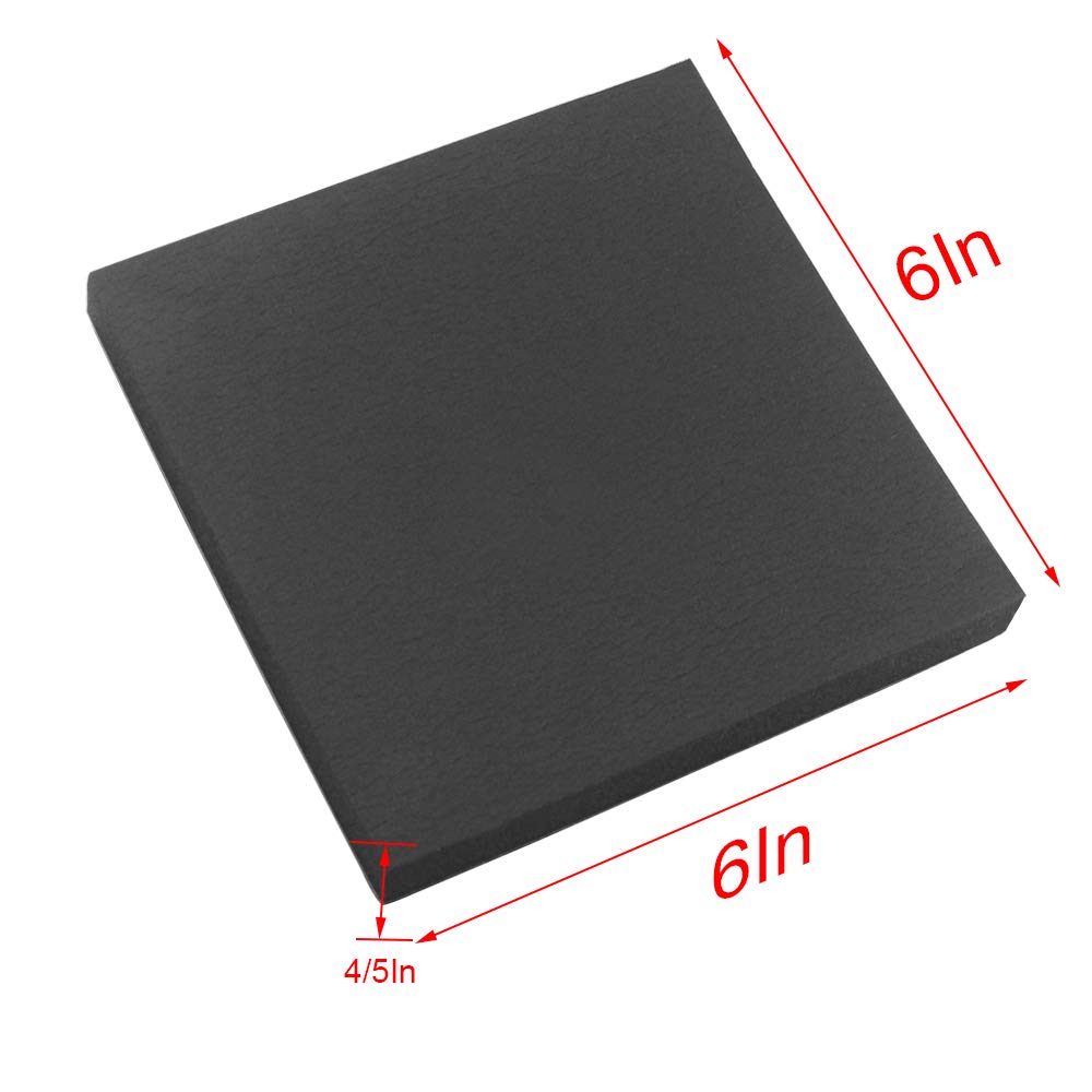 VUAOHIY Foam Sheets with Adhesive Backing Foam Padding Neoprene Rubber Mat Closed Cell Sheet Anti-Slip Insulation Rubber Anti Vibration Square Pad (6" x 6" x 4/5", 4 Pcs)