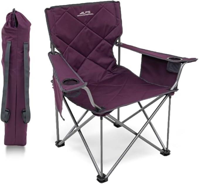 ALPS Mountaineering King Kong Camping Chairs for Adults with Mesh Cup Holders and Pockets, Built Durable and Reliable with Compact Foldable Steel Frame