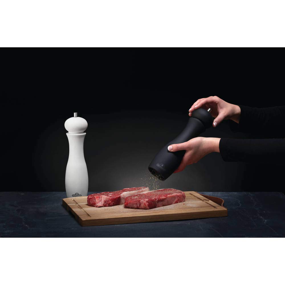 Napoleon Salt & Pepper Grinder Set - BBQ Grill Accessories, Two Piece Set, Matte Black Pepper Grinder, Matte White Salt Grinder, Soft Grip Surface, Ceramic Grinder Mechanism 10 inches tall