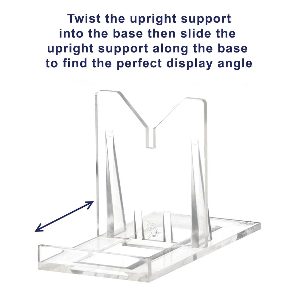 OnFireGuy (10) 2" Adjustable Two Part Adjustable Clear Acrylic Plastic Display Stand Easel for Mineral Fossil Slice Agate Slab Geode Seashell