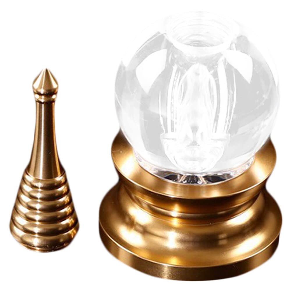 Angoily Alloy Crystal Tower Ornament Buddhist Stupa Statue Zen Meditation Decor for Home Office Shelf Display