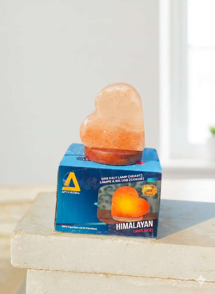 NatureBoost HL Himalayan Pink Salt USB Multi Colored lamp (Heart)