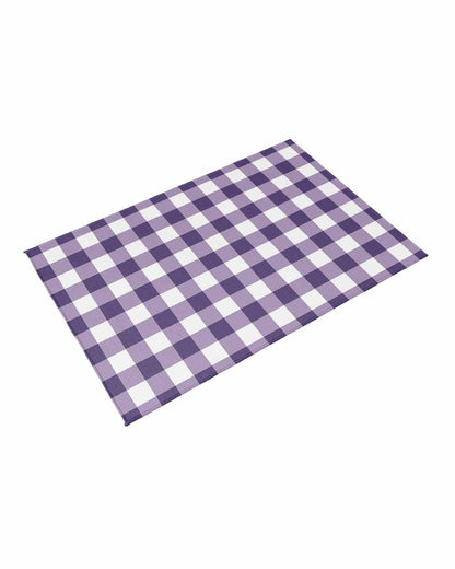 Outdoor Patio Rugs Purple Buffalo Plaid Outdoor Area Rug Check Lines Non-Slip Backyard/Camping RV Rug/Deck/Porch Rug Front Door Floor Mat Carpet, 4x6ft